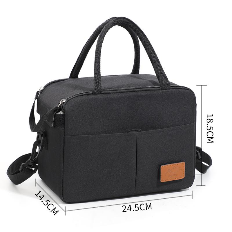 Stylish Insulated Lunch Bag for Office Workers - Multi-Functional, Fresh-Keeping, with Ice Pack, Carry Food and More чёрный