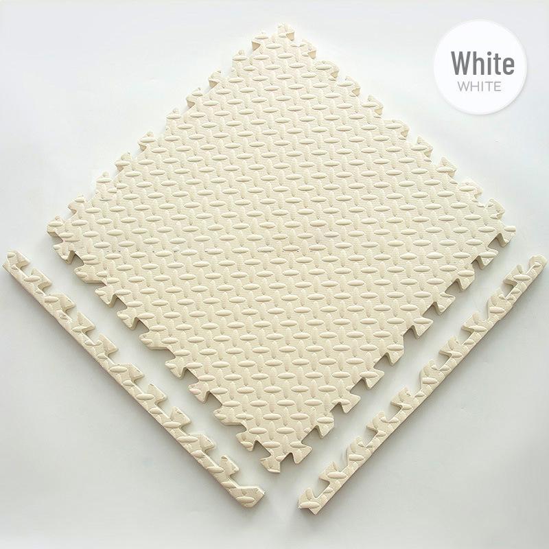 

М який пінопластовий ігровий килимок-пазл: Протиковзкий килимок для повзання для дитячої спальні та вітальні 30x30x1.0cm with Edge Strips білий