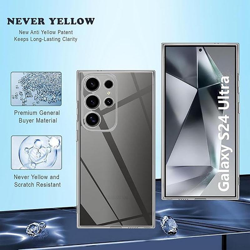 Transparent Silicone Soft Case for Samsung Galaxy S25 S24 S23 S22 S21 Ultra Plus FE Luxury Ultra Thin Clear TPU Cover