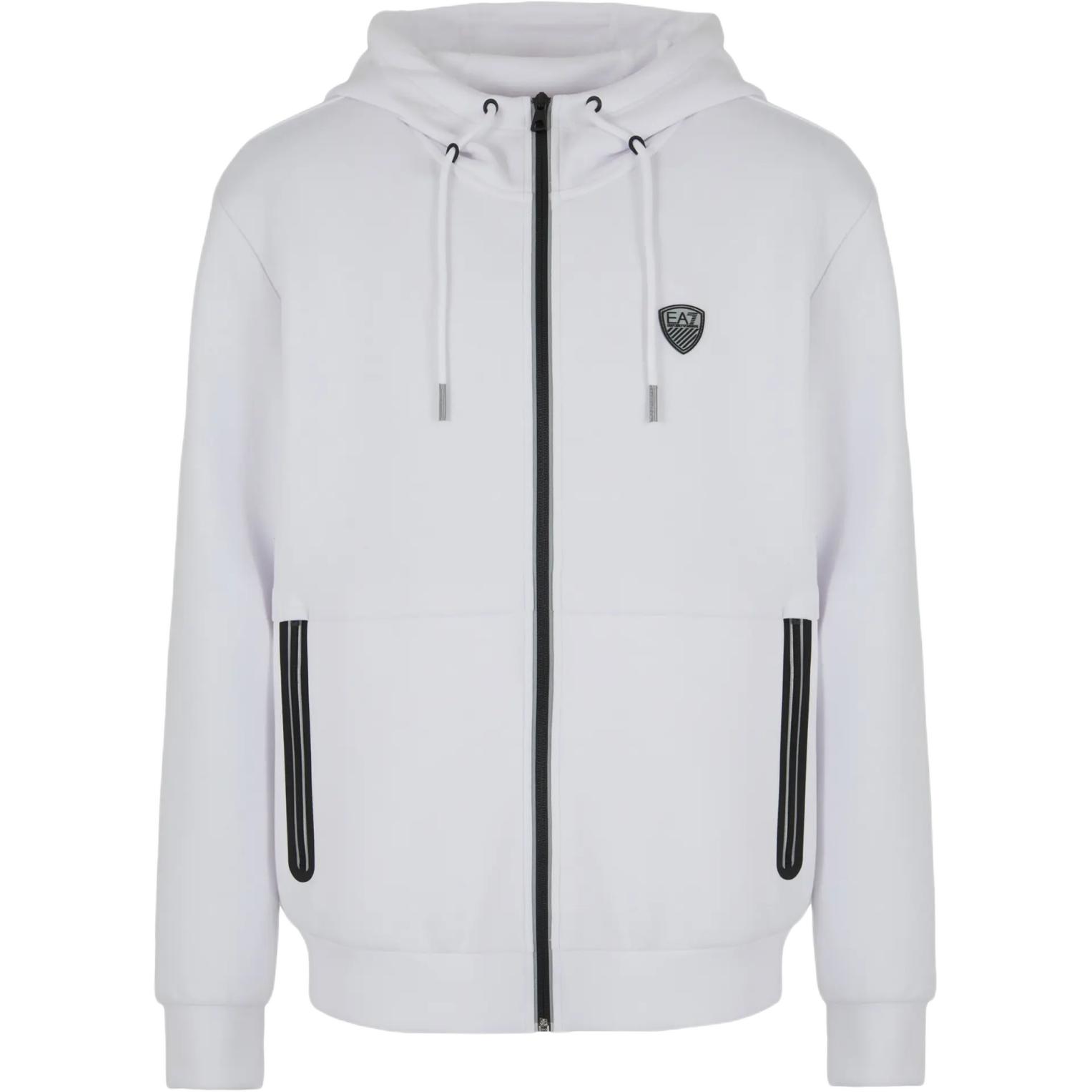 Emporio Armani EA7 SS24 Solid Color Letter Logo Hooded Zip Long Sleeve Sweatshirt Men sweatshirt White 8NPM20-PJ4EZ-1100 XXL 17500₽