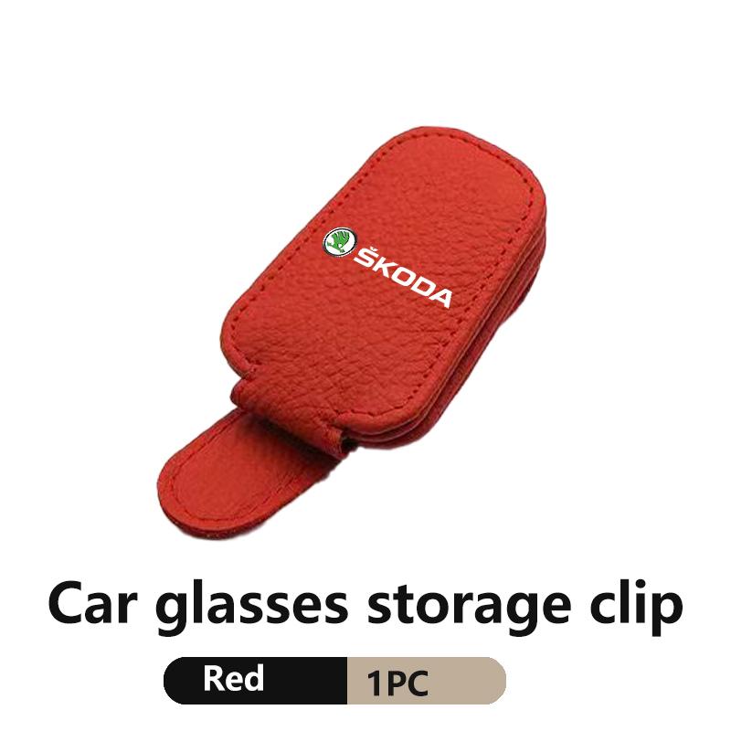 For Skoda Car Sun Visor Glasses Box Sunglasses Clip Auto Accessories Fabia 1 2 Octavia a7 RS Superb Rapid Yeti Karoq Vision knfg14