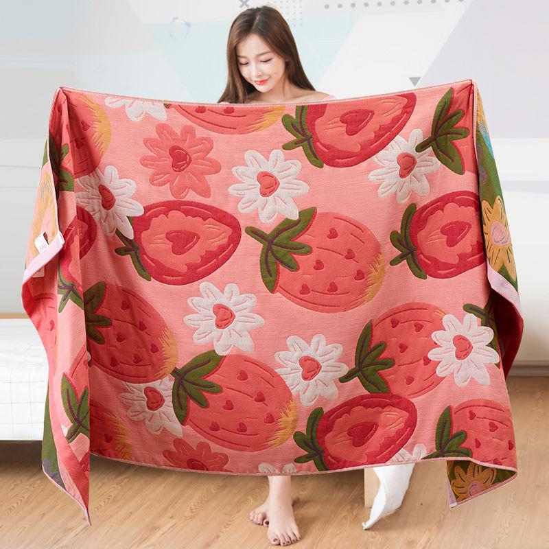 1pc Absorbing Quick Bath Towel for Bathroom Beach, Pure Cotton Yarn Jacquard Bath Towel Soft Large Towel 80x160cm, Various Style Floral Pattern Design