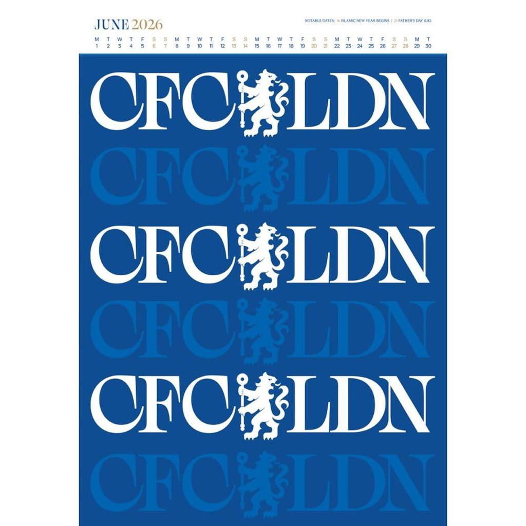 Chelsea FC 2026 Crest Wall Calendar