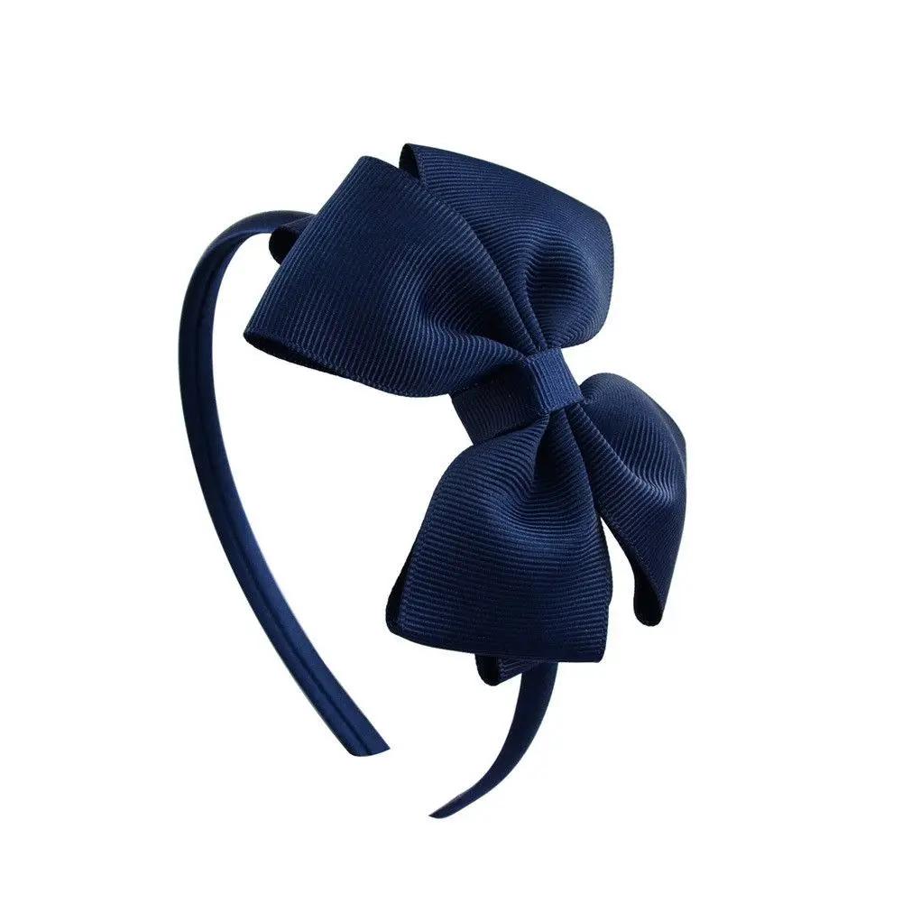 4'' Boutique Tiara Satin Kids Hair Accessories Ribbon Headbands Bow Hairband Headwear Hair Hoop