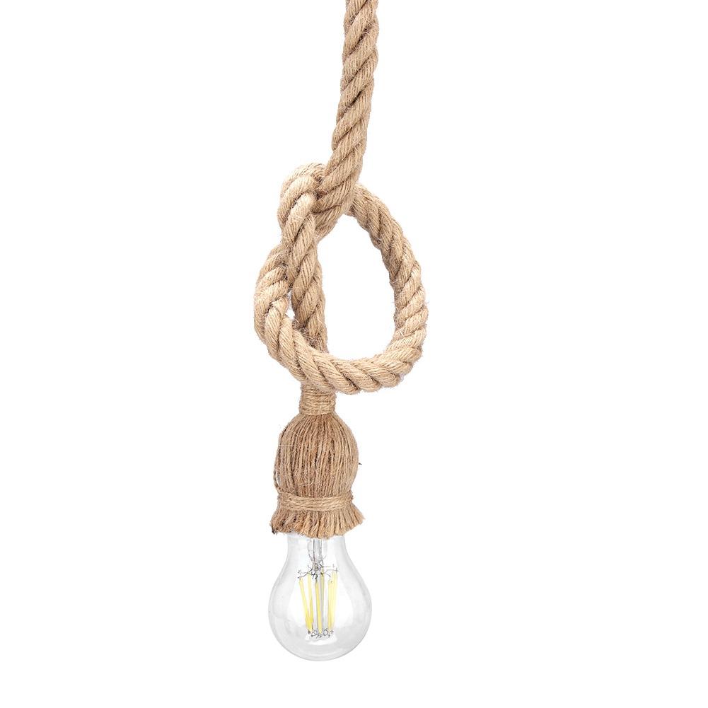 E27 Lampensockel 1m Hanfseil Kabel Elektrodraht DIY Anhänger Dekorative Lampenfassung (1 Halter)