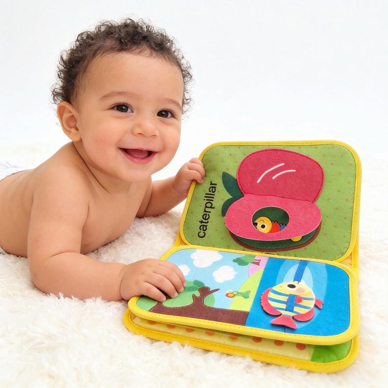 Montessori Baby Quiet Cloth Book: Tearable, Velcro, Calming Early Education Toy for Infants & Toddlers