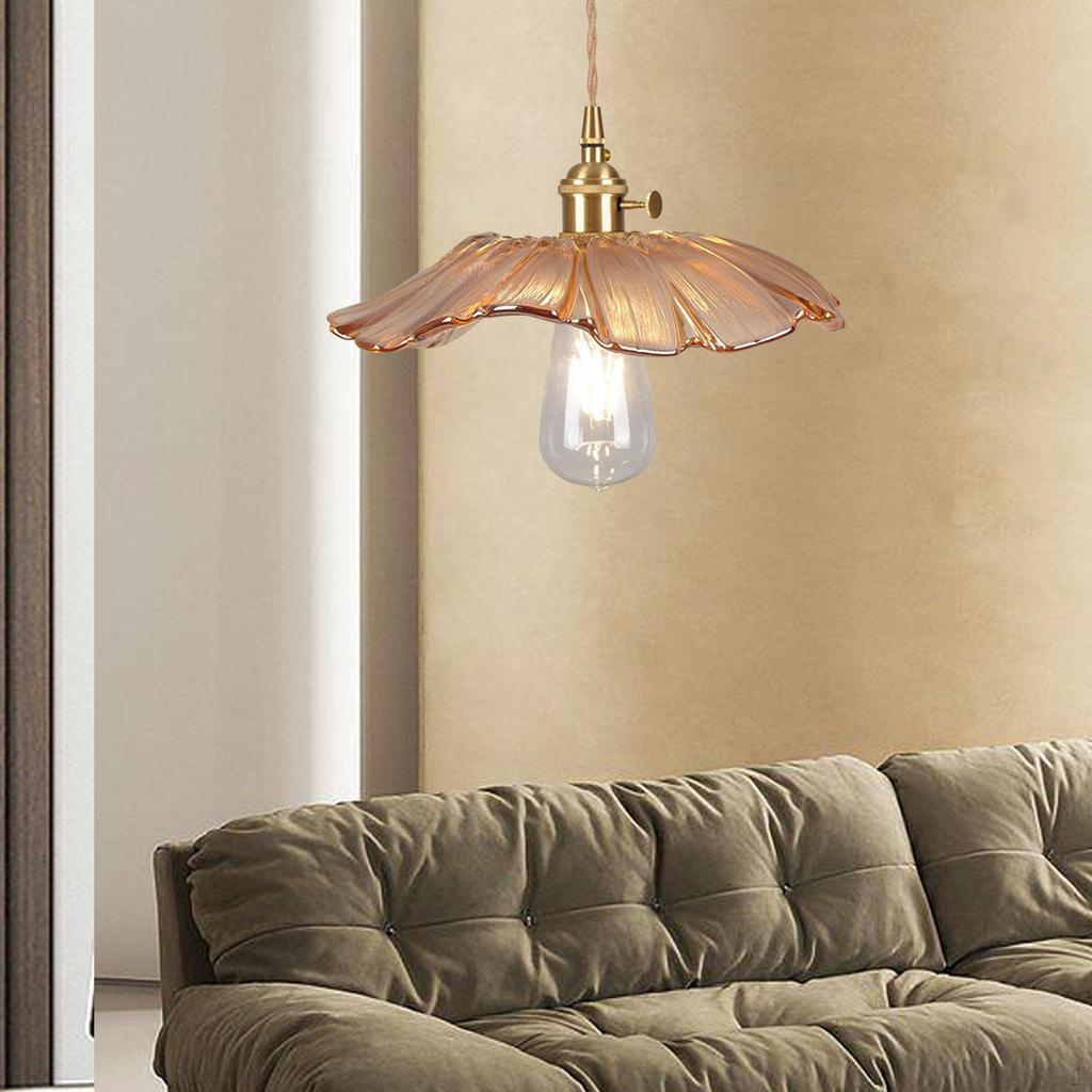 Contemporary Floral Pendant Light with Glass Shade for Home Decor