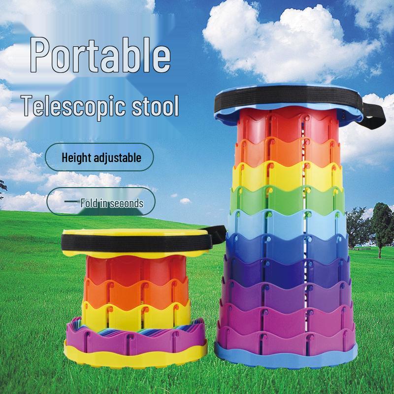 Ultra-light Portable Rainbow Retractable Fishing Chair/Stool for Outdoor & Tourism