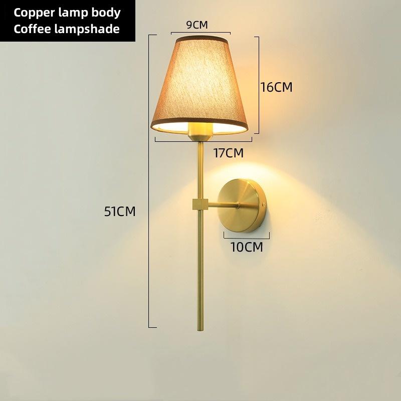 E27 American fabric wall lamp simple hotel room interior decor lighting living room corridor aisle bedroom bedside wall light