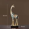 Simulation Animal Sculpture Giraffe Mother and Child Painted Animal Statue Modern Home Decoration Golden Handicraft Ornaments