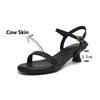 Krazing Pot Cow Skin Thin Med Heels Concise Style Summer Size 42 Basic Clothing Dating Women Sandals