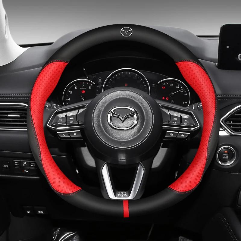 2025 Horké Pro Mazda Kryt Volantu Pravá Kůže Uhlíková Vlákna Pasuje Axela Atenza CX30 CX4 CX5 CX8 CX3 CX9 CX50 CX60 CX70 CX