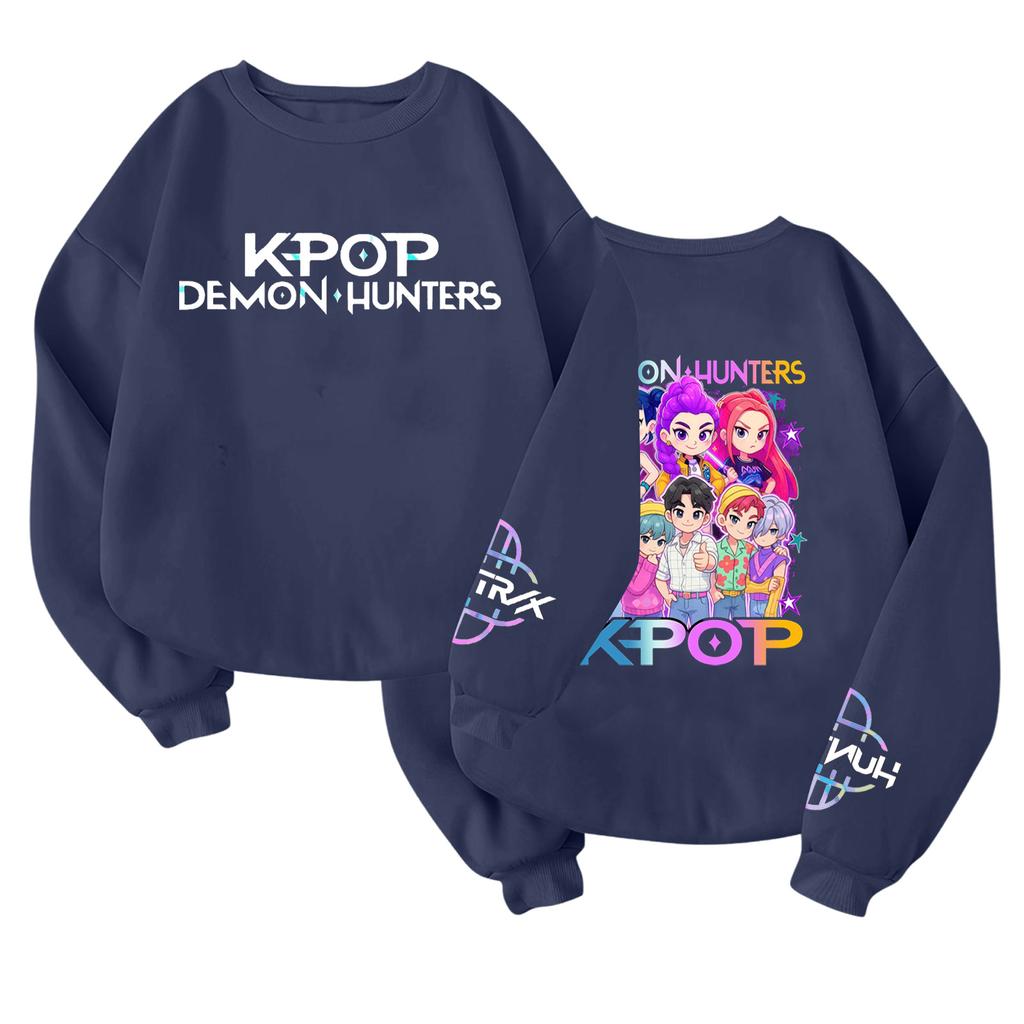 Children's Fashionable Lightweight Long-sleeved Round Neck Pullover With Pockets Printed Pullover