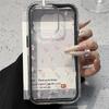 2 IN 1 Pink Flower Clear Phone Case For iPhone 16 Pro Case For iPhone 11 12 13 14 15 17 Pro Max 17 Air Soft Shockproof Cover
