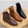 Designerskie płaskie buty damskie Modne botki Retro Casual Plus Size Krótkie botki Zamek błyskawiczny Jednolity kolor Ciepłe Płaskie Zapatos Mujer