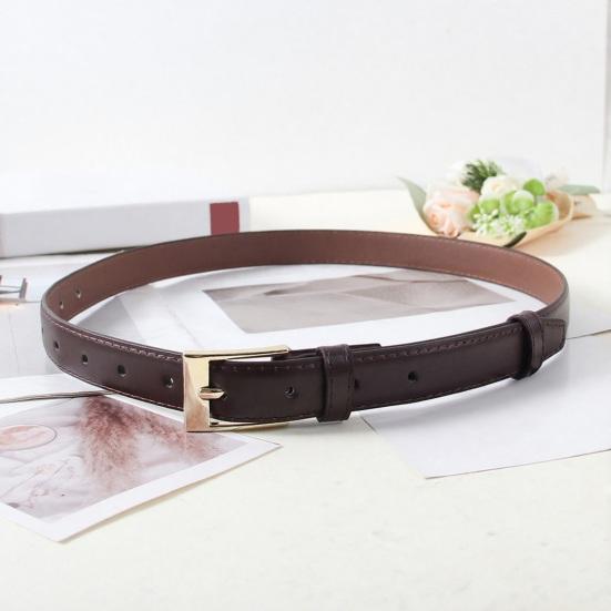 Women Belt Adjustable Length Imitation Leather Waistband Solid Color Minimalist Belt Fashion Accessories Design Cinched Waist