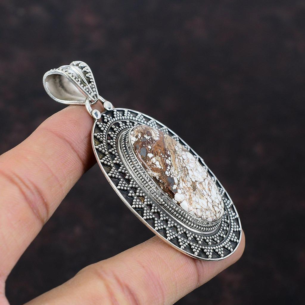 Wild Horse Magnesite Pendant Gemstone Handmade Pendant 925 Sterling Silver Pendant Vintage Pendant Wild Horse Magnesite Jewelry Gift For Her
