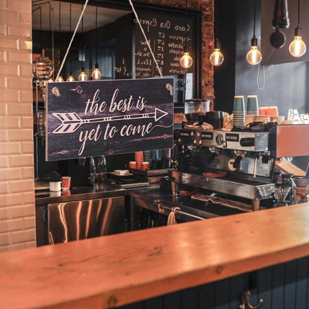 2 st Unika Hängande Skyltar med Engelska Bokstavsmönster för Hem Kaffebutik Dörrdekoration