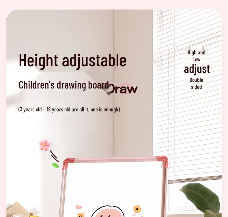 Double-Sided Magnetic Easel: Children's Erasable Drawing & Teaching Board