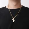 Exquisite Custom African Map Pendant-Men's Christian Hip Hop 18K Gold-plated Copper Zircon Pendant