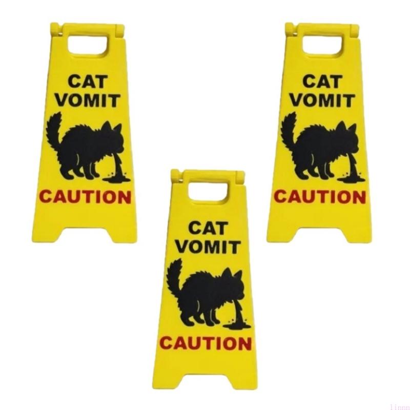 Cats Vomit Caution Signs Funny Novelty Cats Vomit Signs Cats Vomits Warning Signs Desk Decorations for Home Office Decors