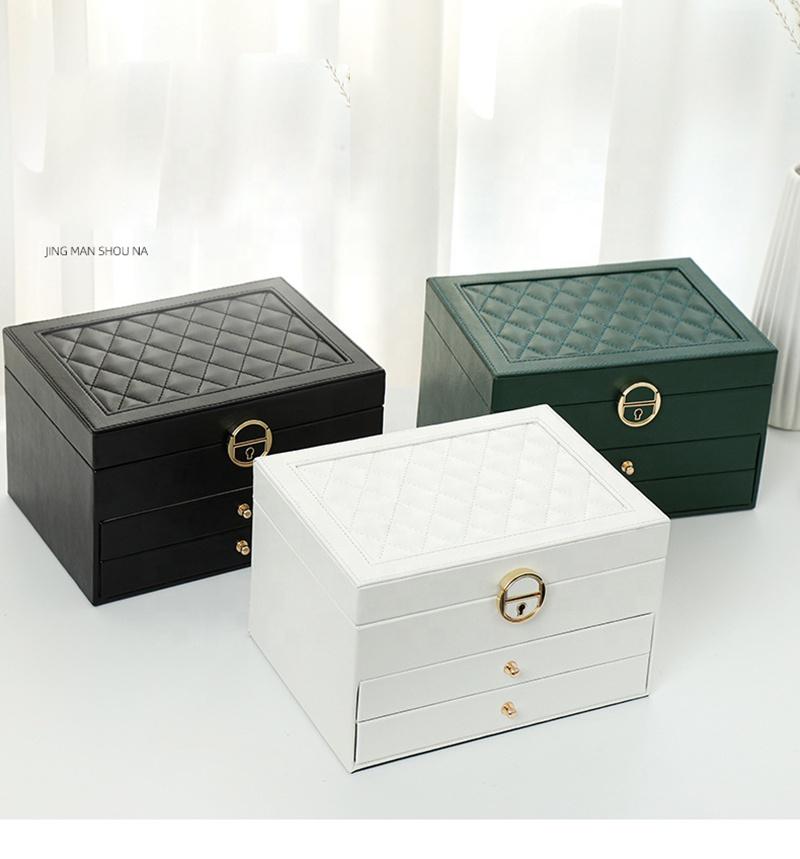 PU Leather Multi-Drawer Jewelry Packaging Case Gift Box Necklace Earring Bracelet Ring Travel Jewellery Organizer