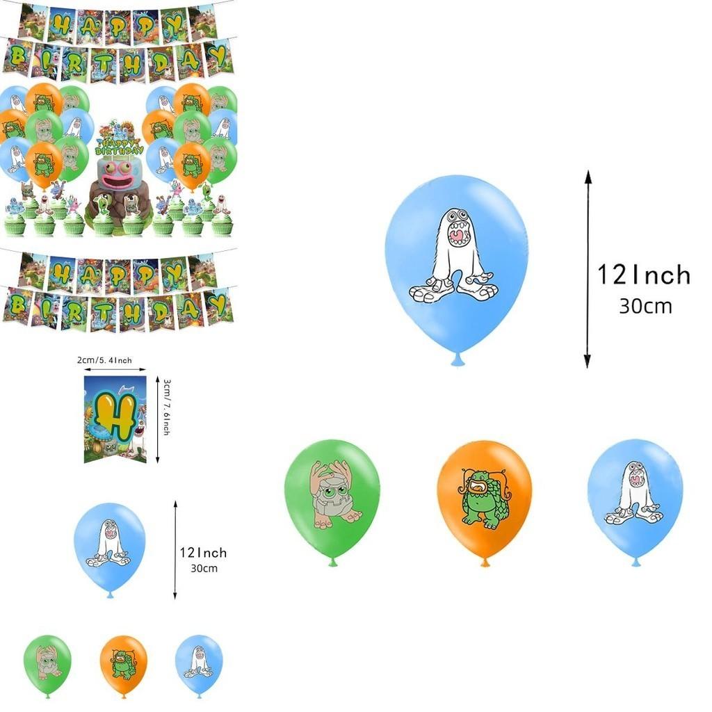 My Singing Monster Themed Party Banner Kit With Balloons And Decorations For Kids Events