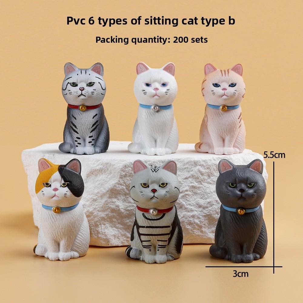 Mini Cat Pvc Animal Desktop Figurine With Creative Design For Home Decor Collection