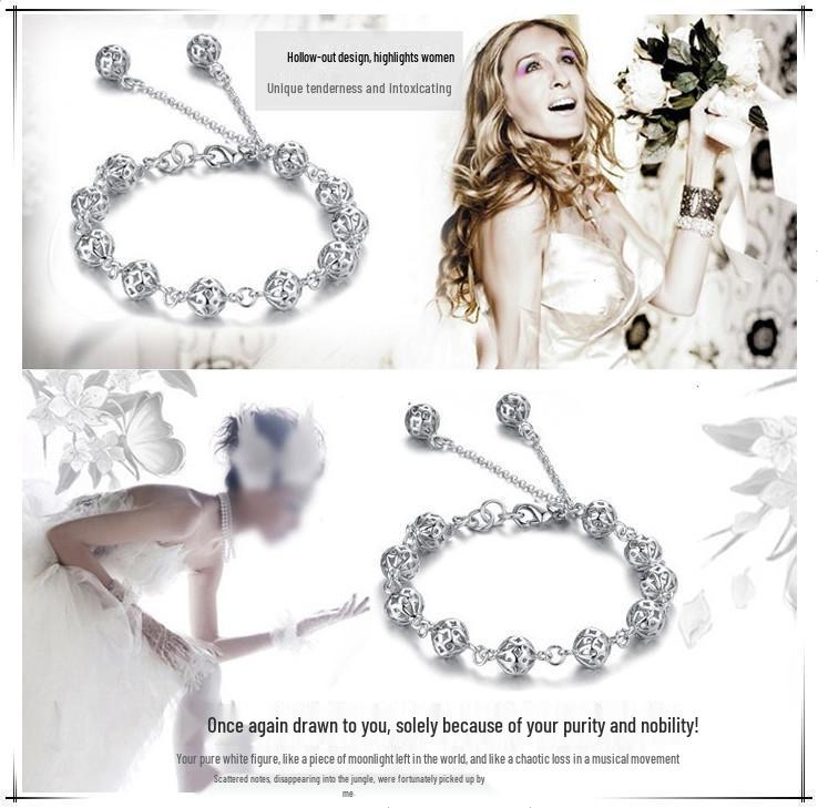Weihua Silver-Plated Korean Crystal Bracelet for Women