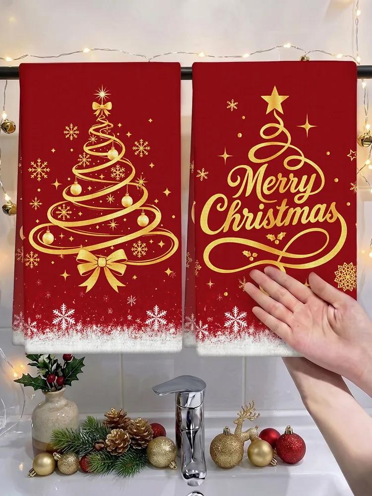 Kitchen towel 2 pcs polyester multi-colored