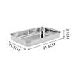 Stainless Steel Rectangular Divided BBQ and Sauce Dipping Plate
