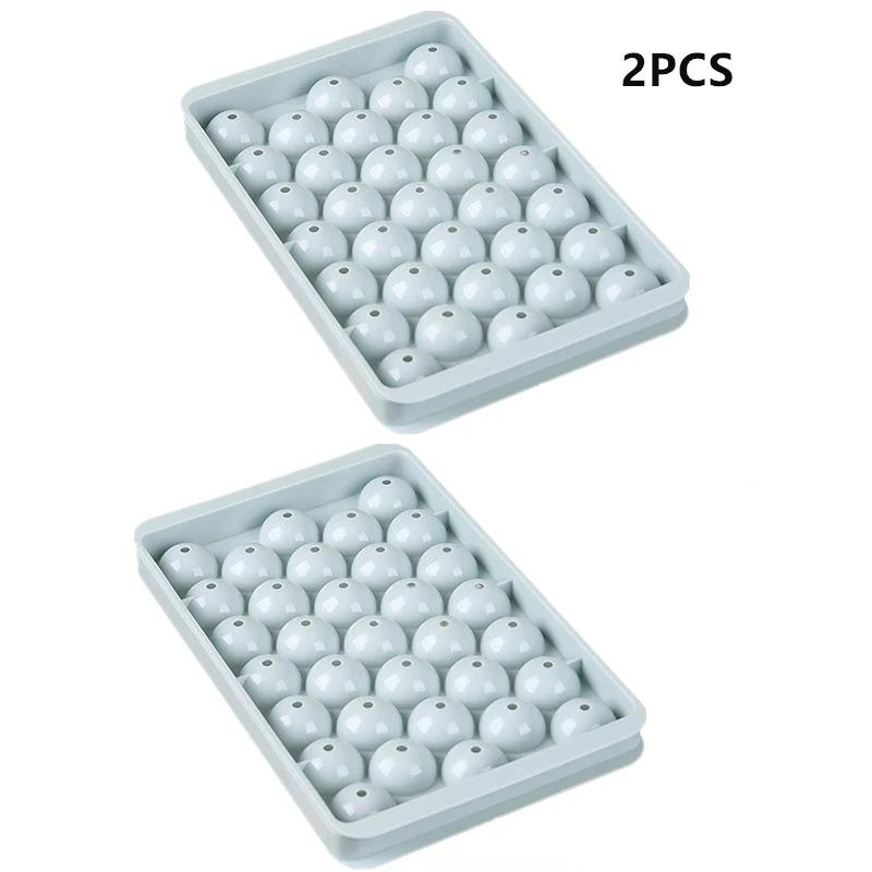 33 Grid Hockey Shape PP Ice Ball Mold, Whiskey Ice Cube Tray Box, Popsicle Lollipop Maker DIY Frozen Kitchen Gadgets Gifts