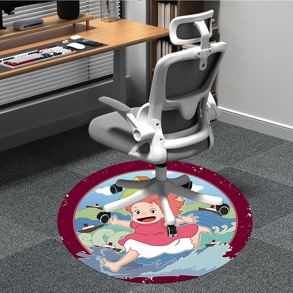 

Ponyo Office Round Area Rug, Indoor Mat Suitable For Office,Bedroom Living Room Home Decor, Room Deco a0908179 80cm by 80cm