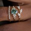 Elegant Floral Engagement Ring Set - Stylish Trio Popular In US & Europe