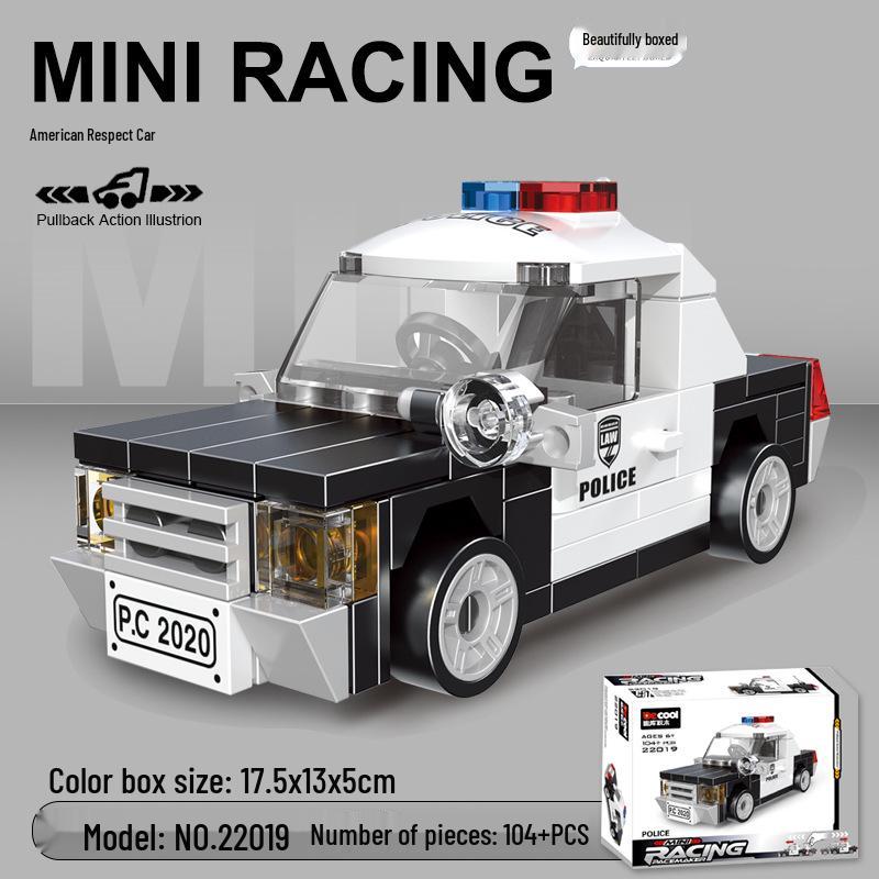 Pull-Back Assembly Toy Set: Campervan, Race Car, Ambulance, Fire Truck