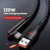 120W USB To Type C Weaving Data Cable Single Bend Braided Data Cable PD Fast Charging Cords 0.25m/1m/1.5m/2m Fast Charge Wires