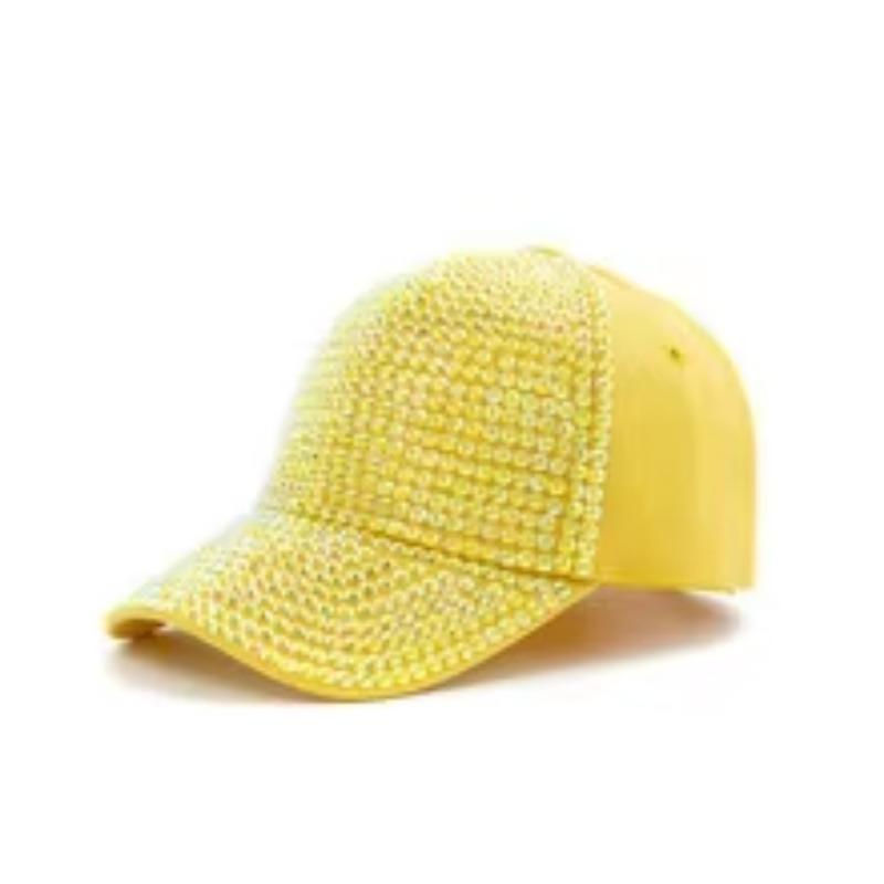 New Fashion Women Diamond Inlay Cap Spring Summer Hip Hop Kpop Dance Baseball Caps Simple Plain Party Street Hat