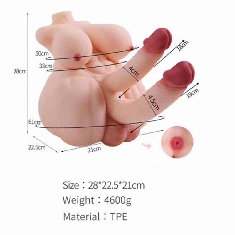 Realistic Breast+Penis+ Anus 4-in-1 Men Women Gay TPE Half Body Sex Doll Soft Lifelike Skin Adult Toy Masturbator Products