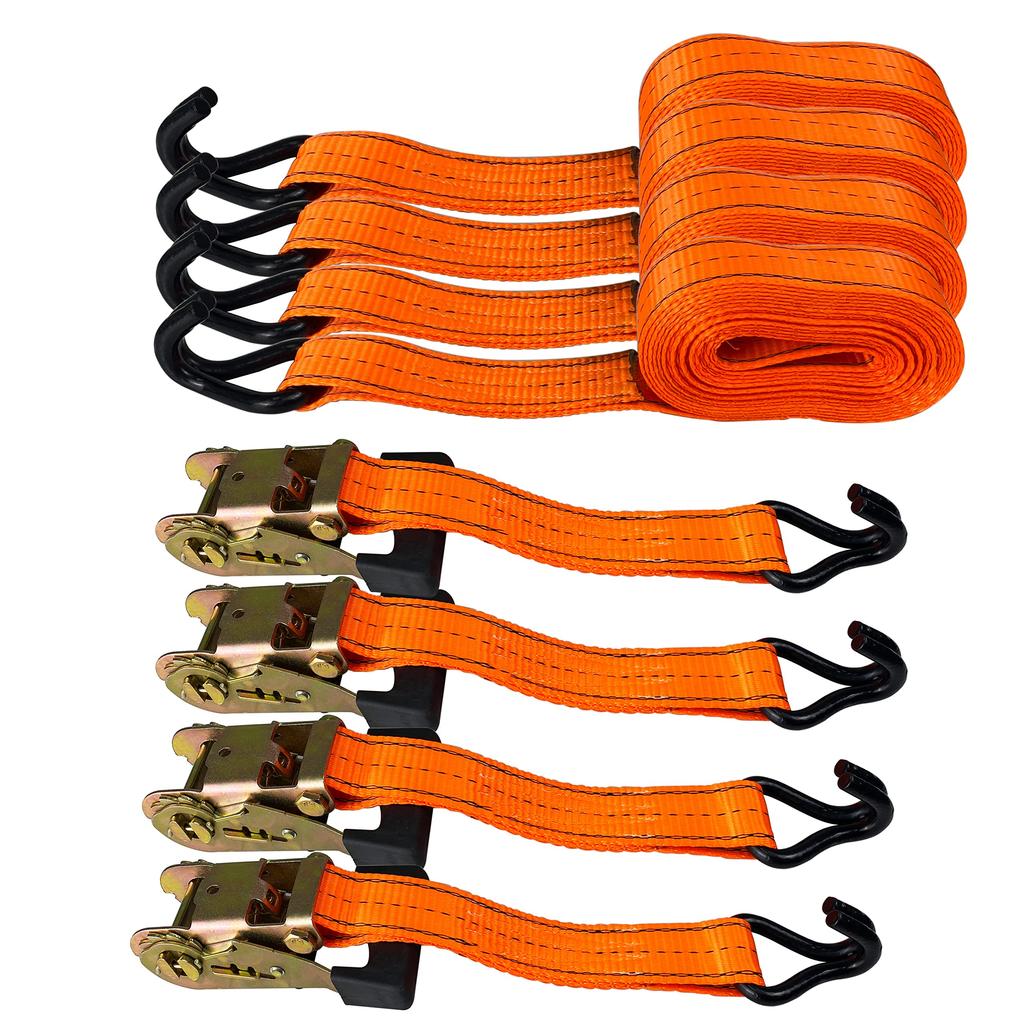 Ratchet Cargo Breaking Strength Easy to for and Transport x HFS(R) Straps, Tie-Down Straps, 4-Pack, 1.35t, Use, Multi-Purpose, Moving, Pulling,