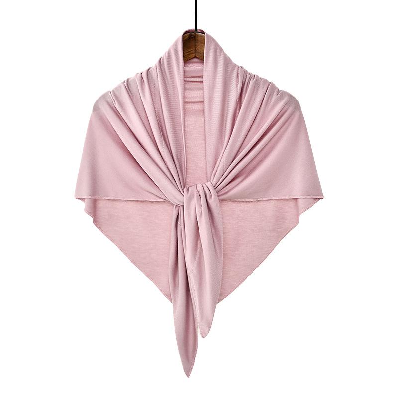Plain Triangle Scarf Solid Modal Jersey Hijab Elasticity Muslim Shawls Scarf Shawls Soft Cotton Islam Wraps Headscarf
