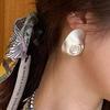 Versatile Abstract Seashell Stud Earrings in 925 Silver - Minimalist Light Luxury
