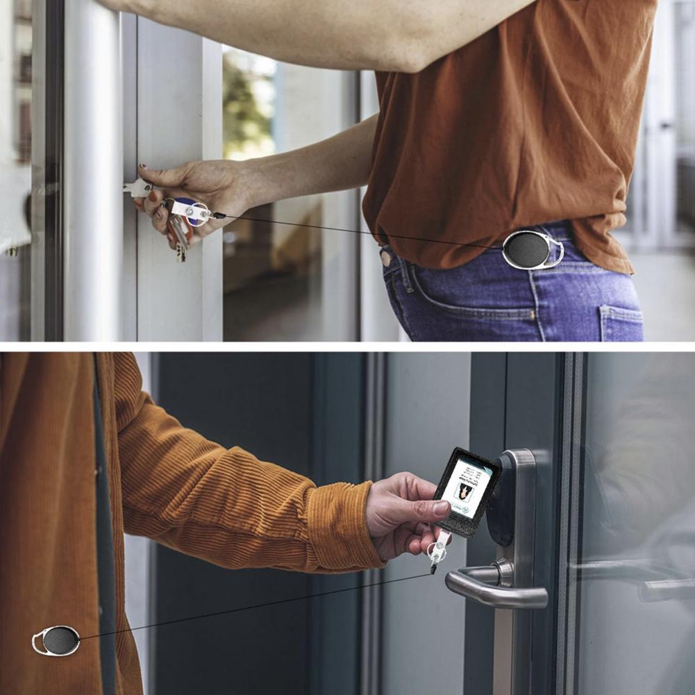 Owalny, łatwy do ciągnięcia, elastyczny ściągacz do kabli, chowany brelok do kluczy, wytrzymały, odporny na zgubienie, teleskopowy brelok do kluczy