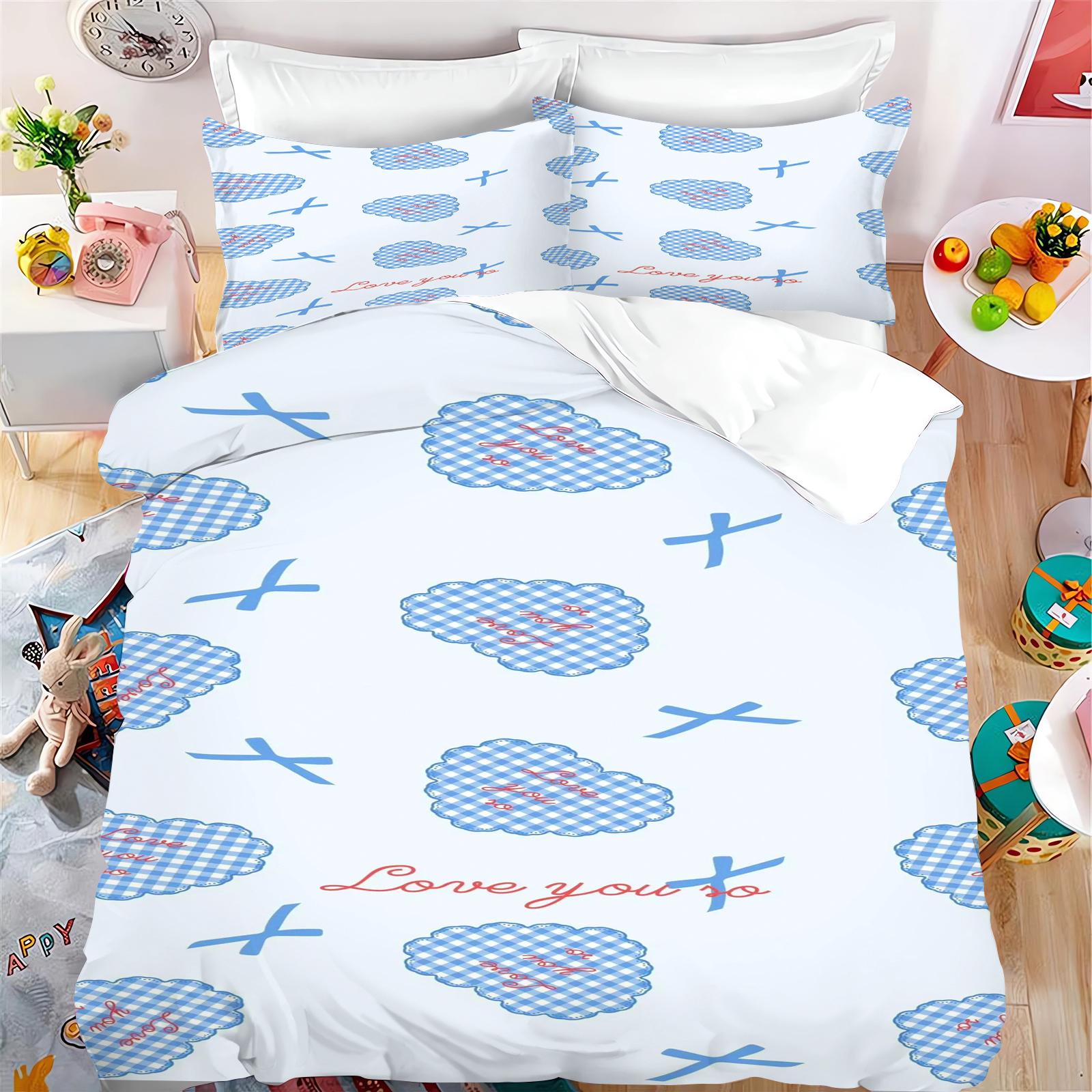 

Bow Quilt Cover Animal Girls Cate Beautiful Children Bedding Set Hot-Blooded Decor Comfortable Sets Breathable for Teenager 135x200cm