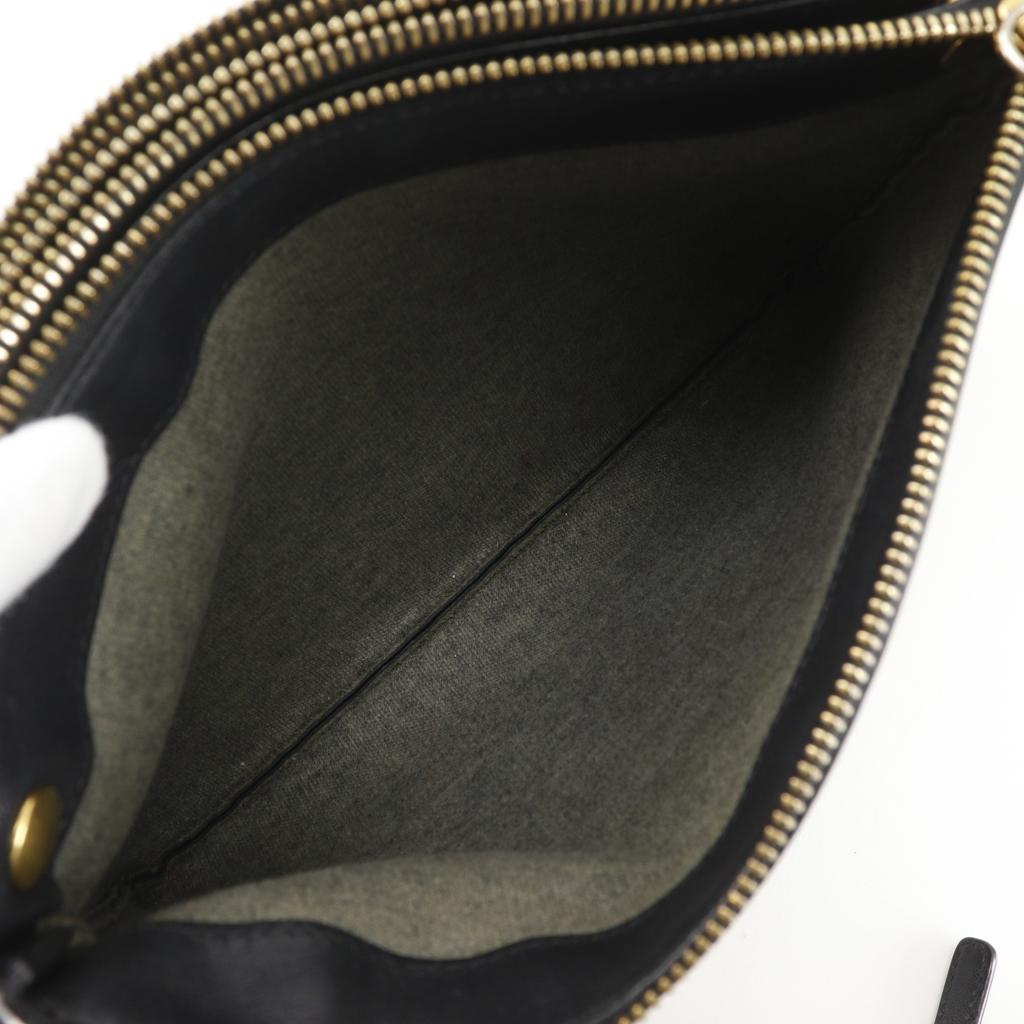 CELINE trio Shoulder Bag black leather Women Used
