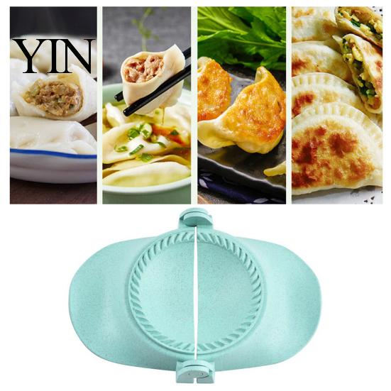 Safe Food Grade Plastic Stainless Steel Empanada Maker Press, 2-in-1 Dumpling Mold with Dough Cutter Easy Kitchen Utensil for Ravioli Pierogi