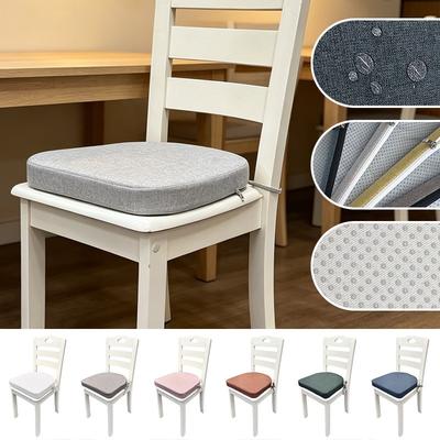 U-Shaped 5cm Thick Linen Chair Cushion Waterproofing Non-slip Dining Seat Pad with Removable Washable Cover 40x40x5cm/45x45x5cm