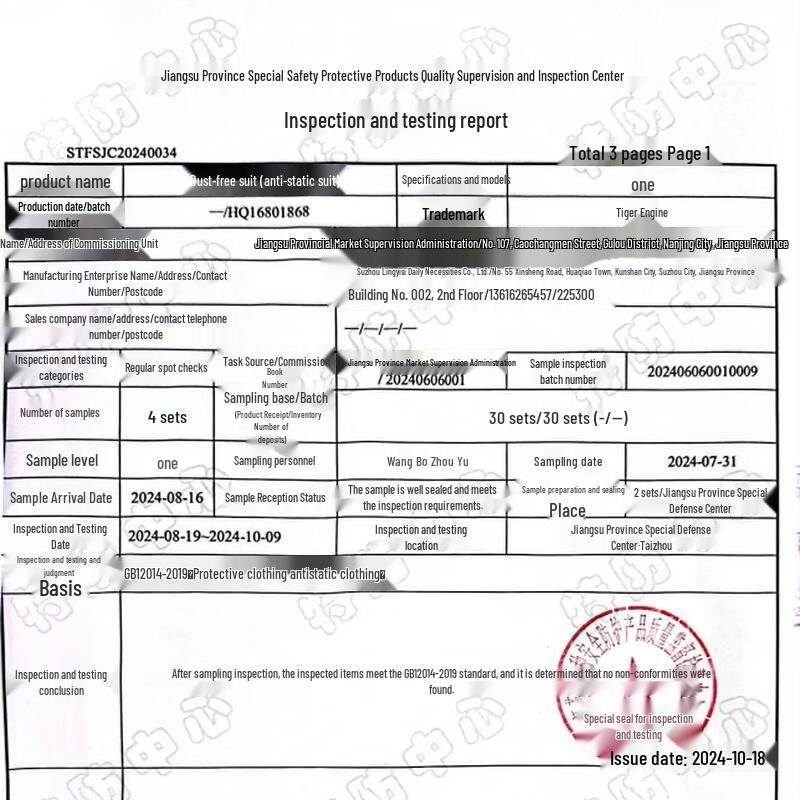 Alliance Dust-Free Anti-Static Coverall Suit