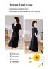 Mother's Plus Size Elegant V-Neck Two-Piece Style Summer Dress - Tummy Concealing, Stylish, Thin, Chinese-Inspired Design