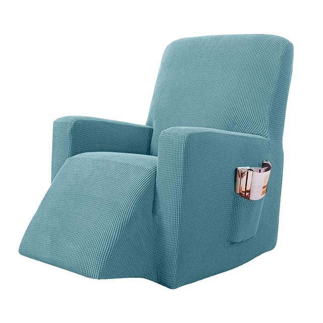 Stretchy Recliner Slipcover Updated Woven Jacquard Recliner Chair Cover With Side Pocket Anti -Slip Fitted Recliner Cover Couch Protector