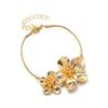 Elegant Simple Golden White Color Two Flower Bracelet for Women Fashion Adjustable Buckle Anklet Chain Jewelry Gifts